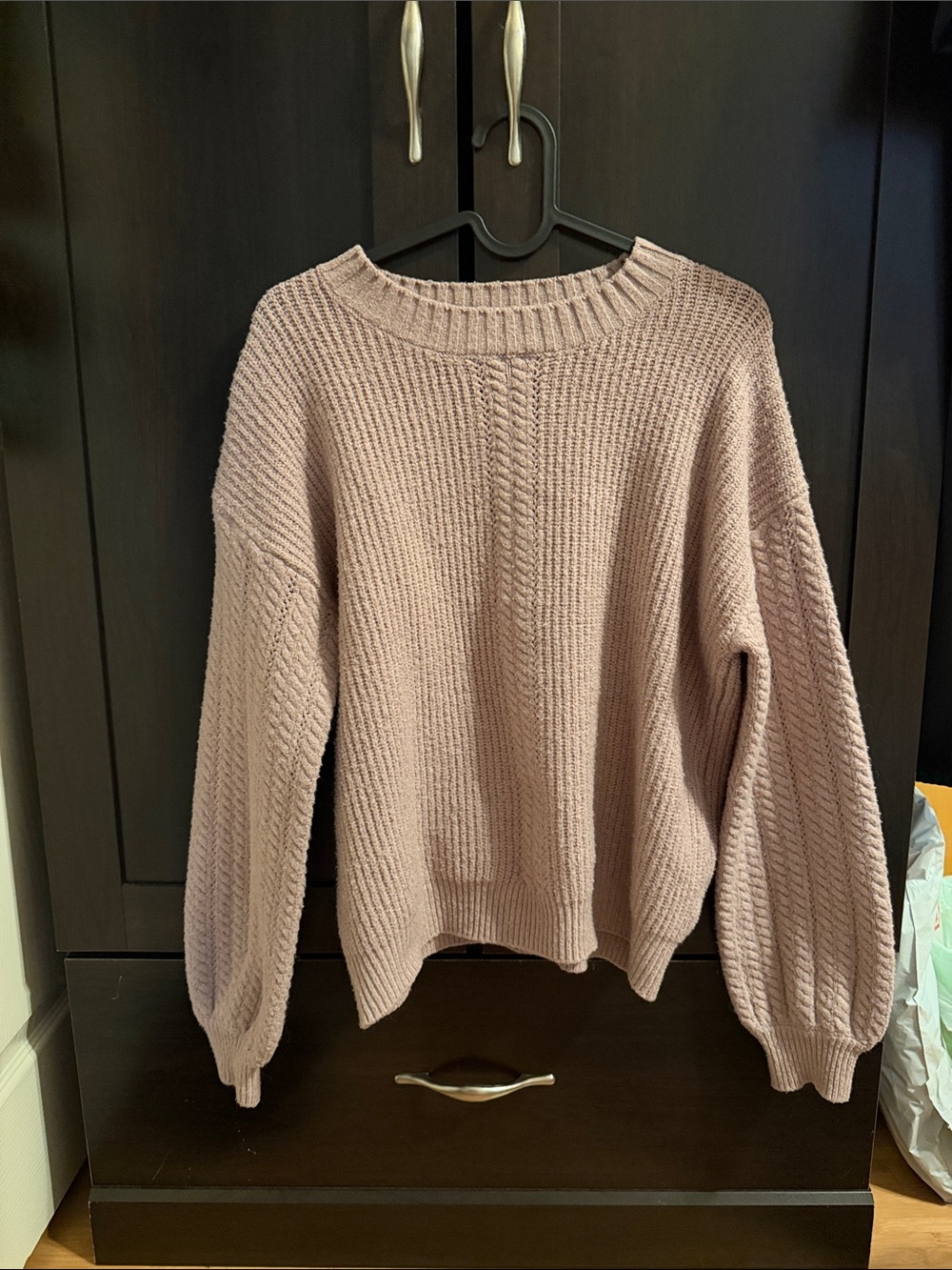 Tahari Dusty Mauve Crewneck Sweater